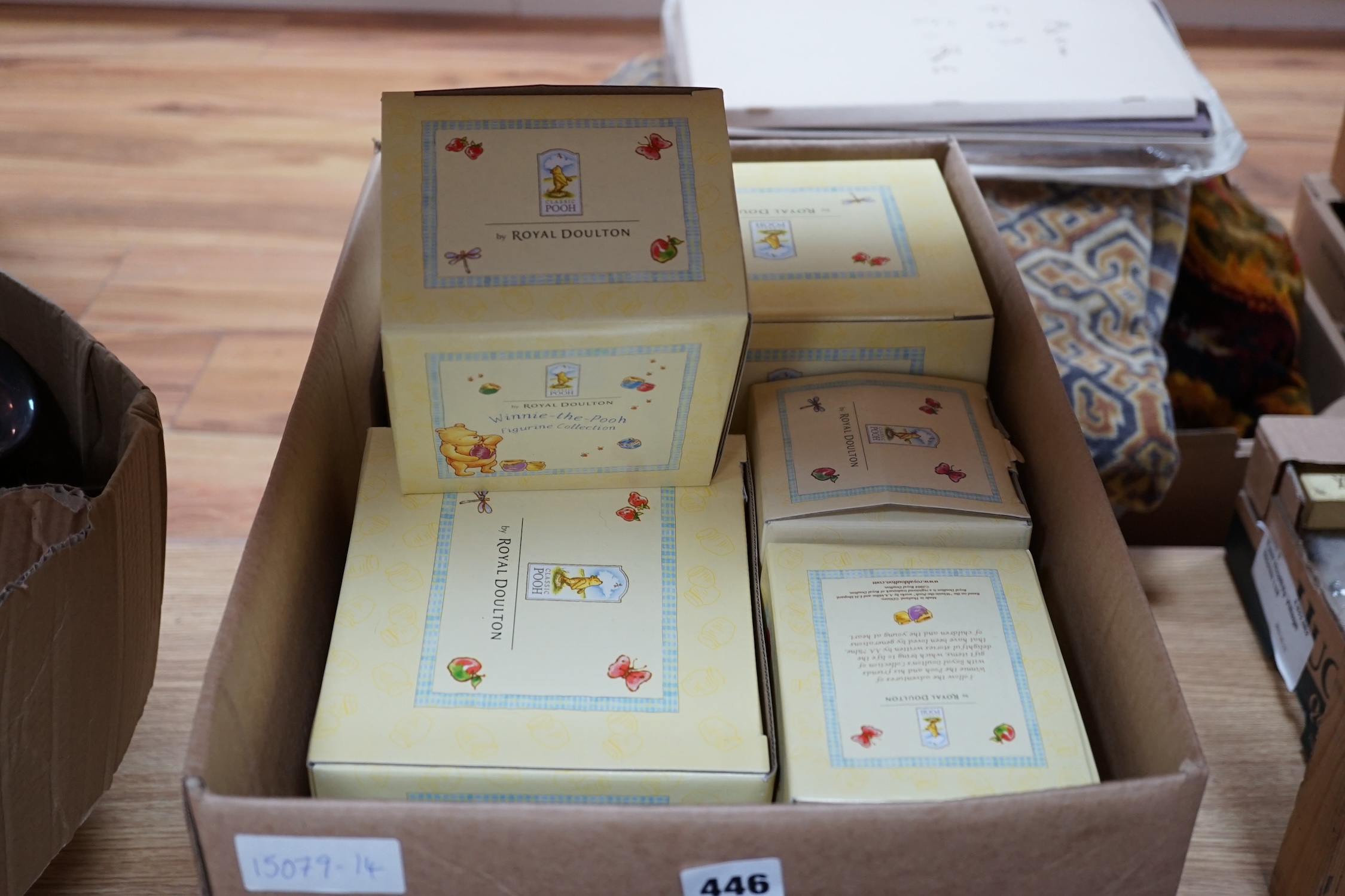 Twelve various Royal Doulton ‘Winnie the Pooh Figurine Collection’ boxed figures to include ‘Head Chef Christopher Robin’ ‘The Most Perfect Tree in All The Wood’ etc. Condition - fair to good
